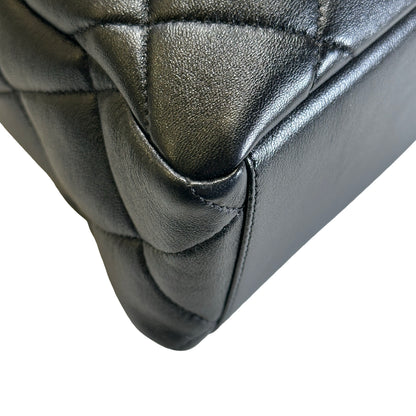Used CHANEL Quilted Calfskin Hobo Bag Hobo Bag Black Gold