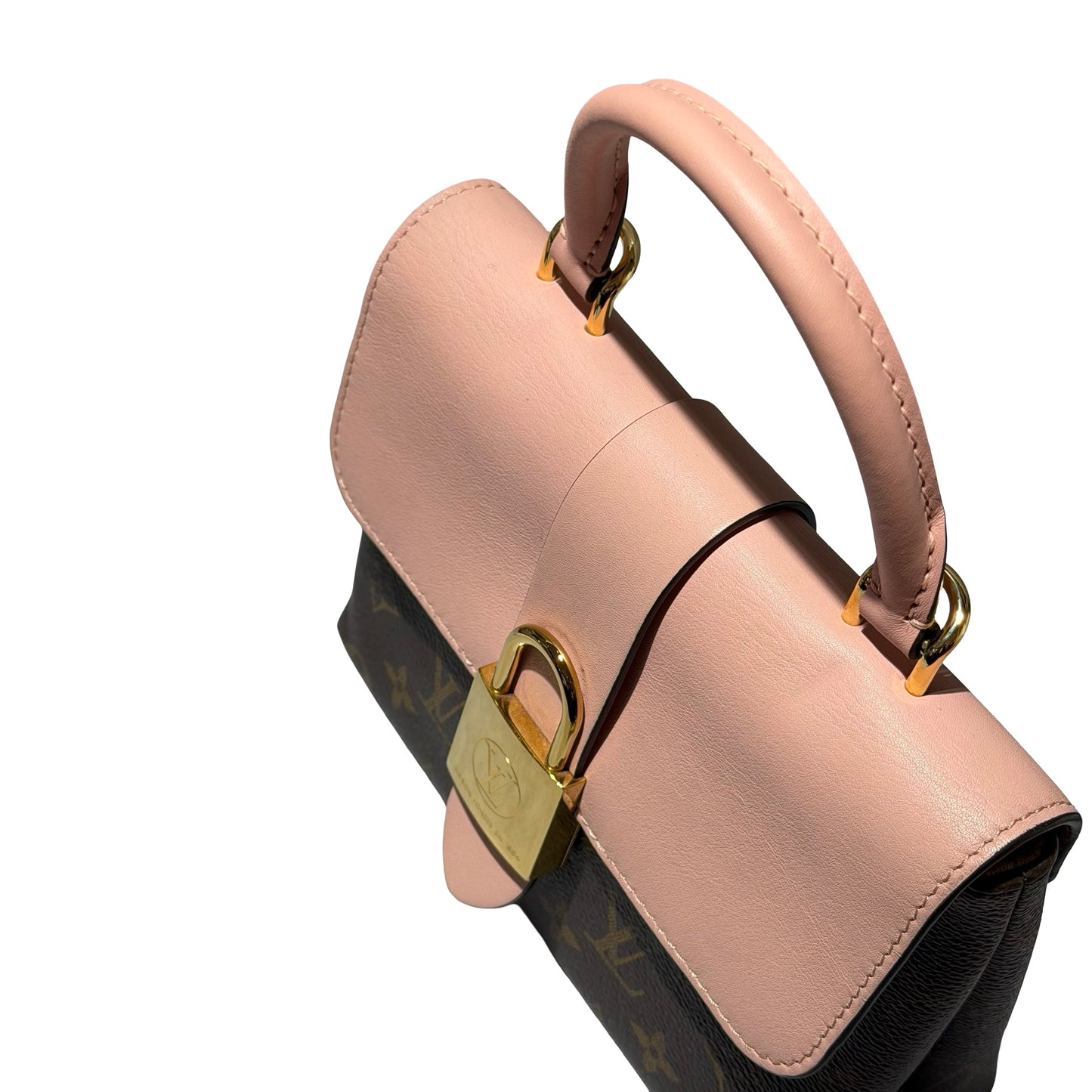 Used LOUIS VUITTON Canvas LOCKY BB Cross Body Bag Brown Pink GHW