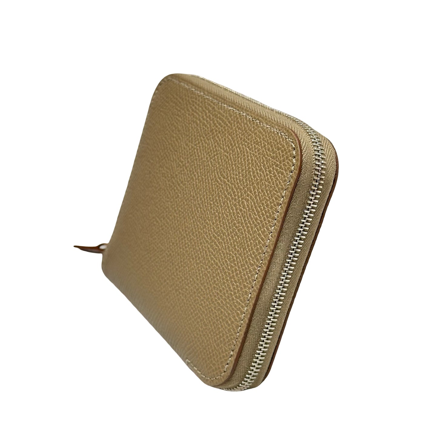 Unused HERMÈS SILK IN COMPACT Wallet Grey PHW