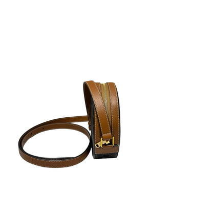 Used CÉLINE Canvas Cross Body Bag Brown GHW