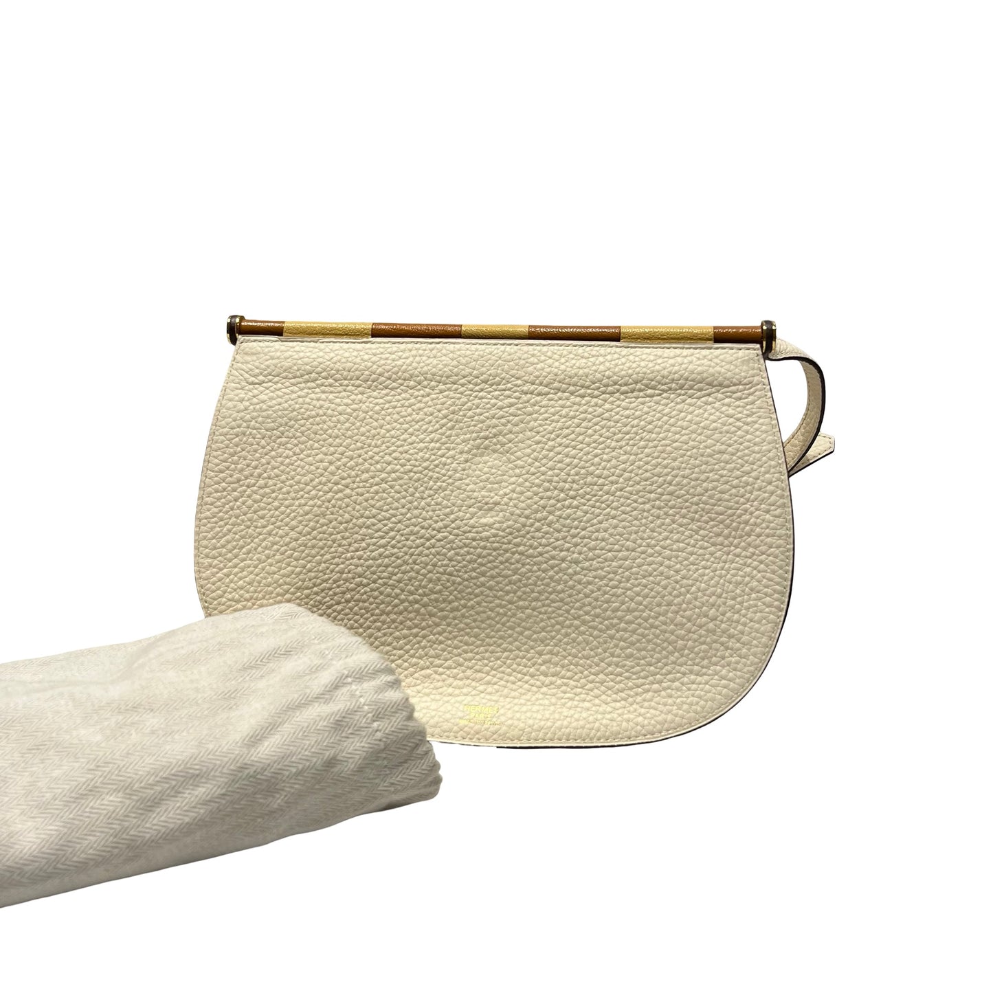 Used HERMÈS SAUT HERMES 25 Shoulder Bag White GHW