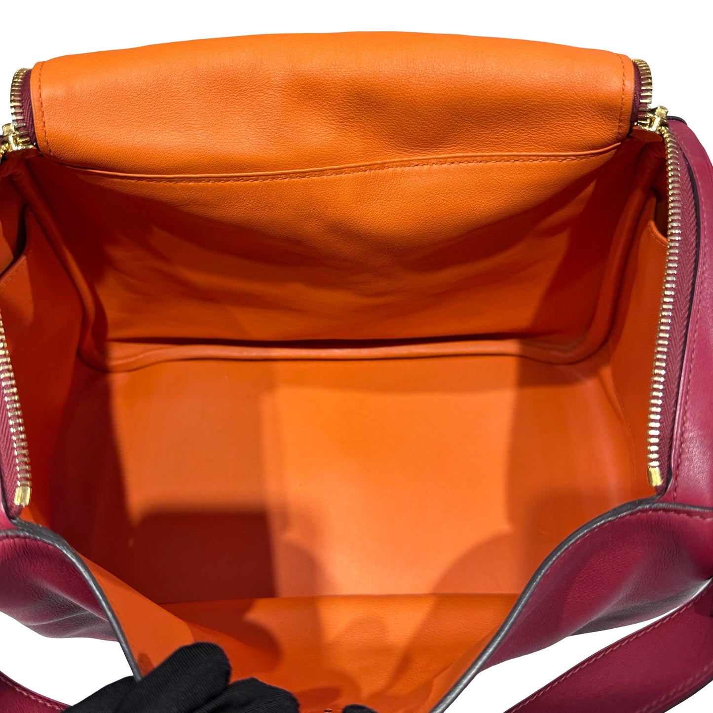 Used HERMÈS Lindy 30 Two Way Shoulder Bag Red Orange (93) GHW