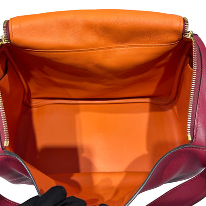 Used HERMÈS Lindy 30 Two Way Shoulder Bag Red Orange (93) GHW