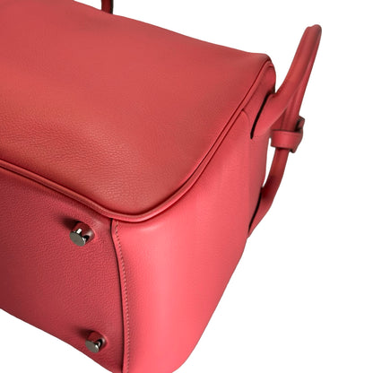 Used HERMES Clemence Lindy 26 Handbag Pink PHW