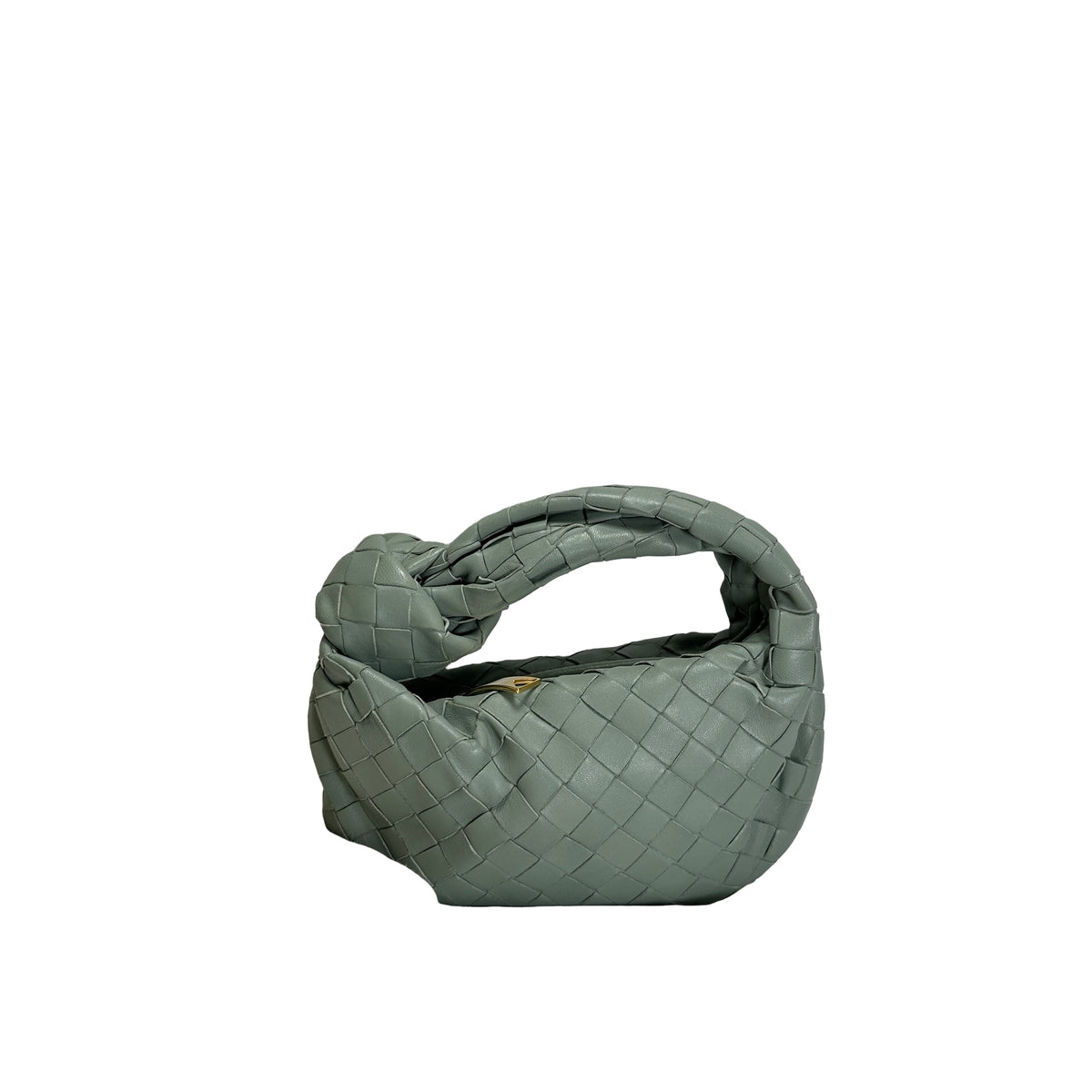 Used BOTTEGA VENETA Lambskin Mini Jodie Handbag Green GHW