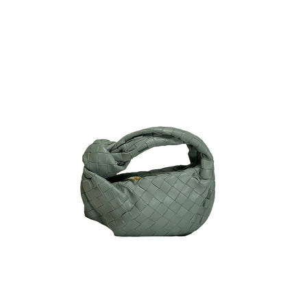 Used BOTTEGA VENETA Lambskin Mini Jodie Handbag Green GHW