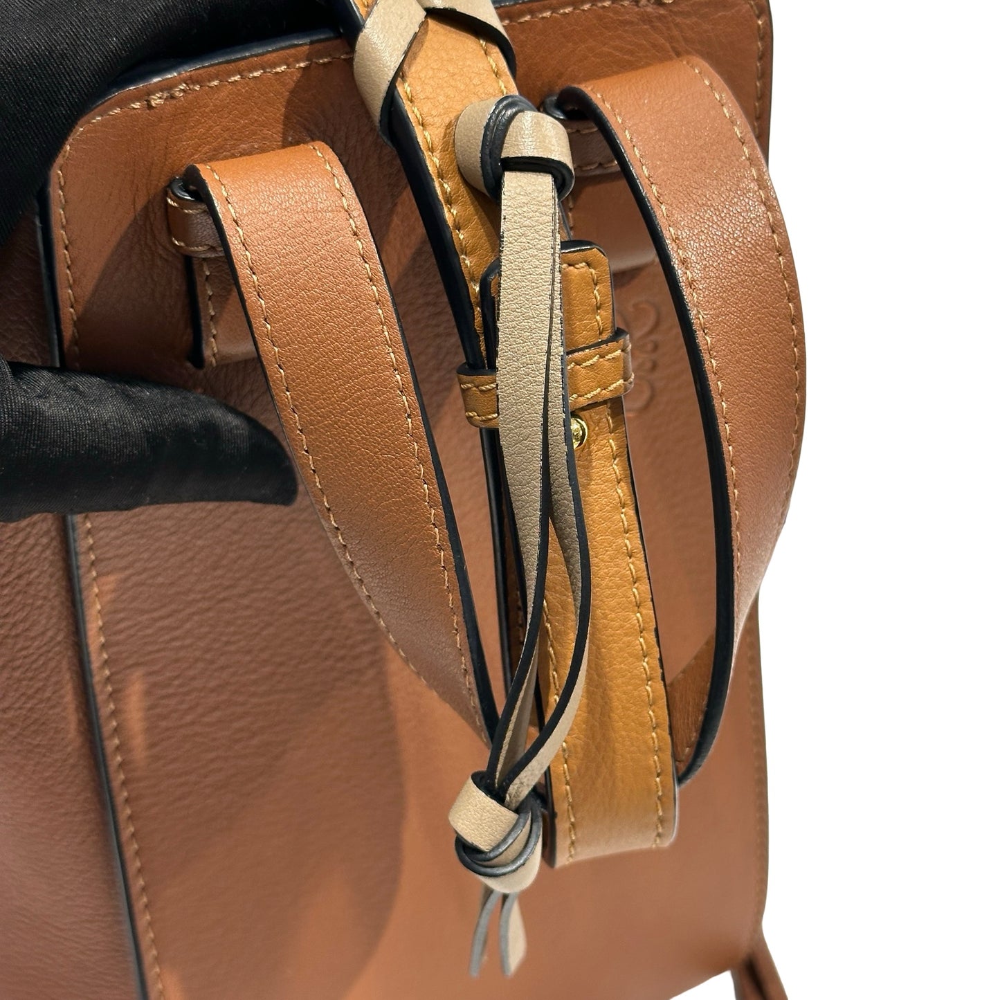 Used LOEWE Leather Hammock Shoulder Bag Tan