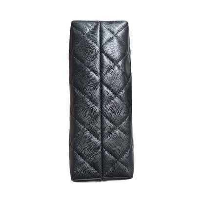 CHANEL 24A HOBO WITH HANDLE BLACK CAVIAR GHW [3000606]