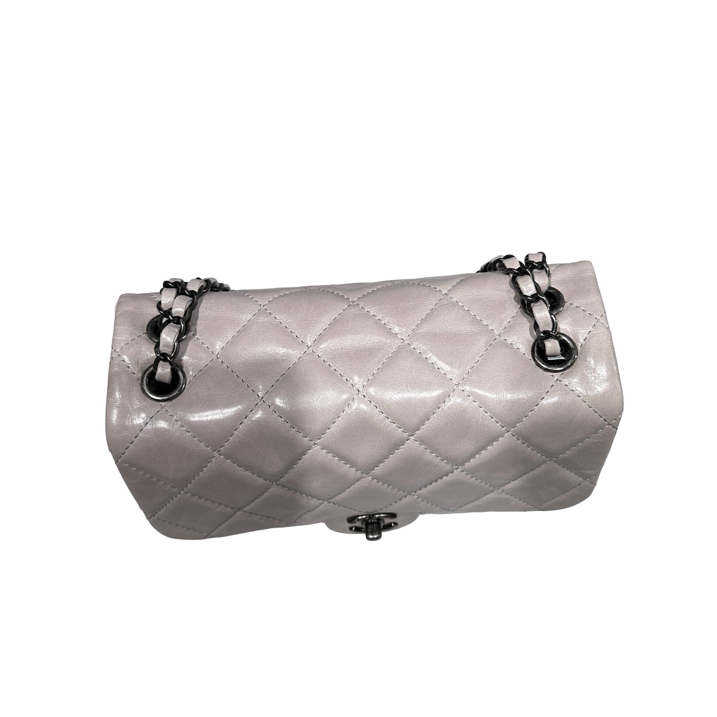 Used CHANEL Flap Chain Shoulder Bag Grey