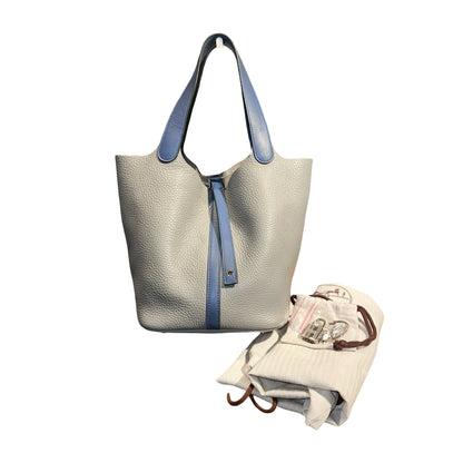 Used HERMÈS Picotin 22 Handbag Grey PHW