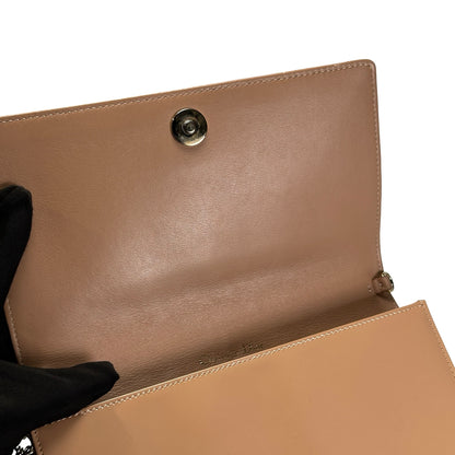 Used DIOR Cannage Patent Leather Cannage Long wallet Beige
