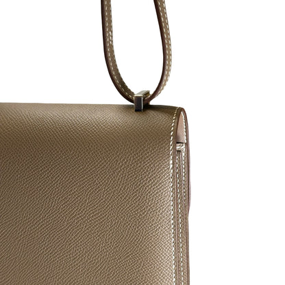Brand New HERMES Epsom Leather Constance Crossbody Bag Etoupe