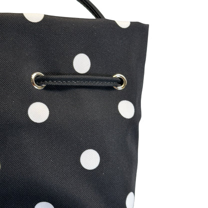 Used BALENCIAGA Polka Dot Wheel Drawstring Bucket Bag Bucket Bag Black White