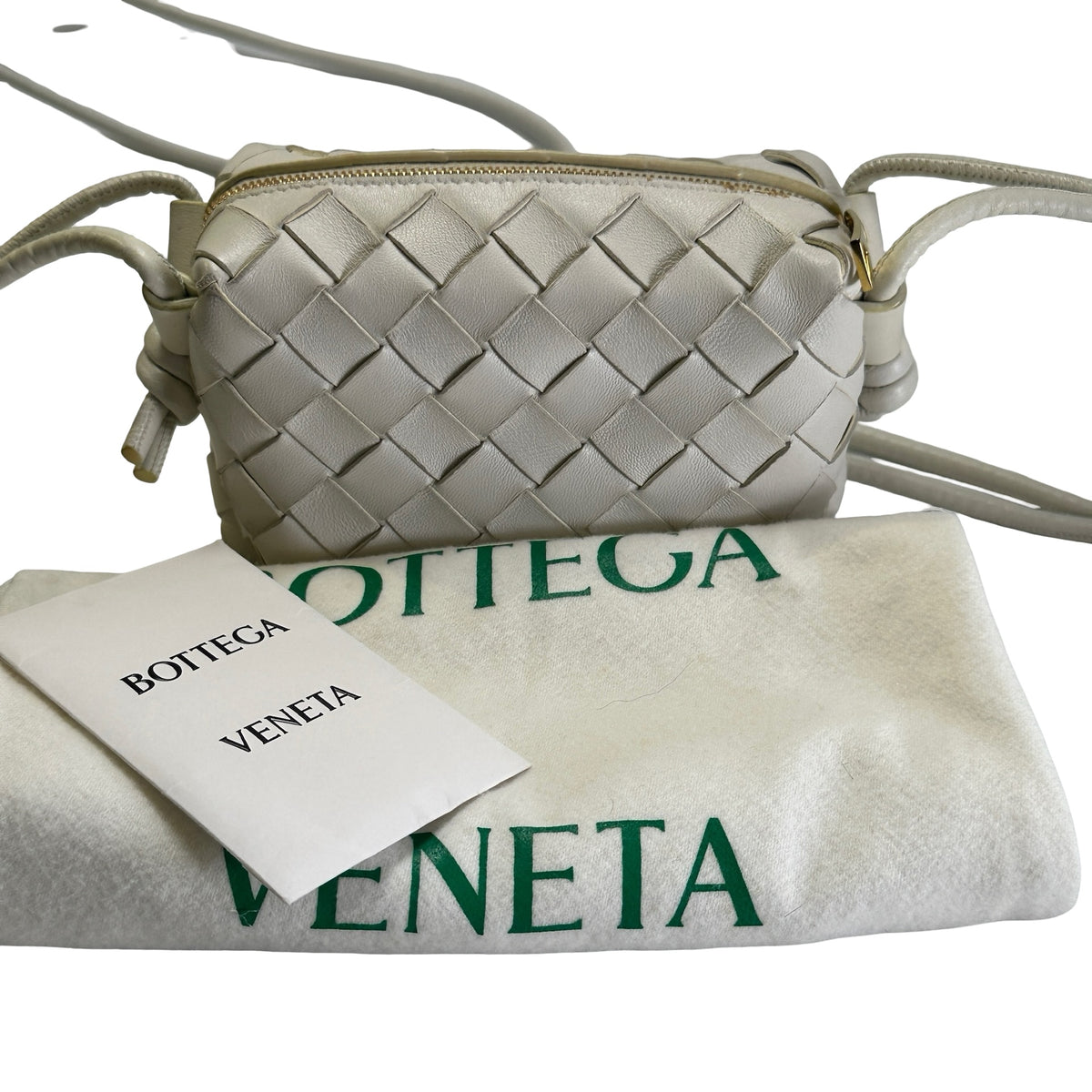 Used BOTTEGA VENETA Intrecciato Mini Loop Camera Bag Mini Bag White