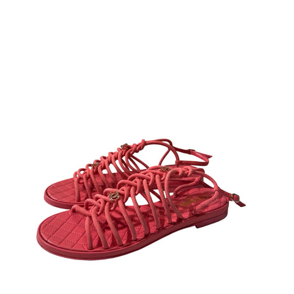 Used Chanel Sandals Sandals Pink GHW