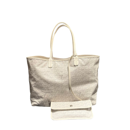 Used GOYARD PVC Saint Louis Tote PM Tote Bag White PHW