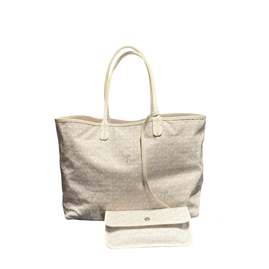 Used GOYARD PVC Saint Louis Tote PM Tote Bag White PHW