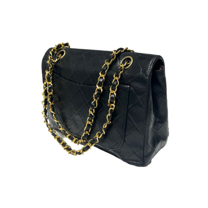 Matelasse Quilted Calf Skin Flag Bag Chain Shoulder Bag [101274]