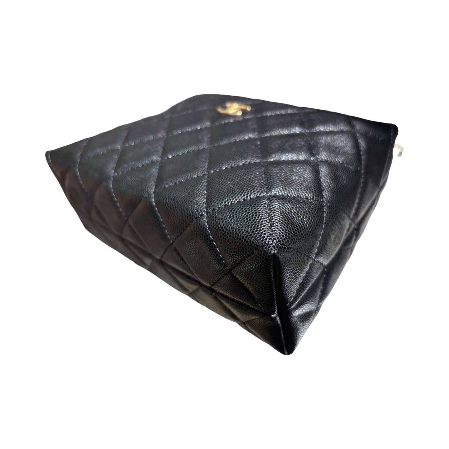 CHANEL 24A HOBO WITH HANDLE BLACK CAVIAR GHW [3000606]