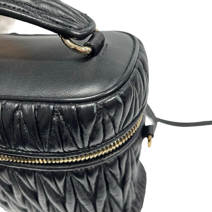 Used MIUMIU Lambskin Leather Two Way Shoulder Bag Black PHW