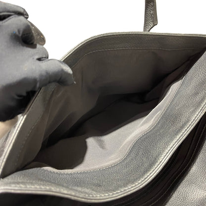 Used CHANEL Calfskin Leather Executive Tote Bag Black PHW