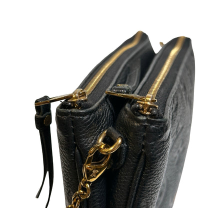 Used LOUIS VUITTON Monogram Eclipse coated canvas Double Zip Pochette Shoulder Bag Black GHW