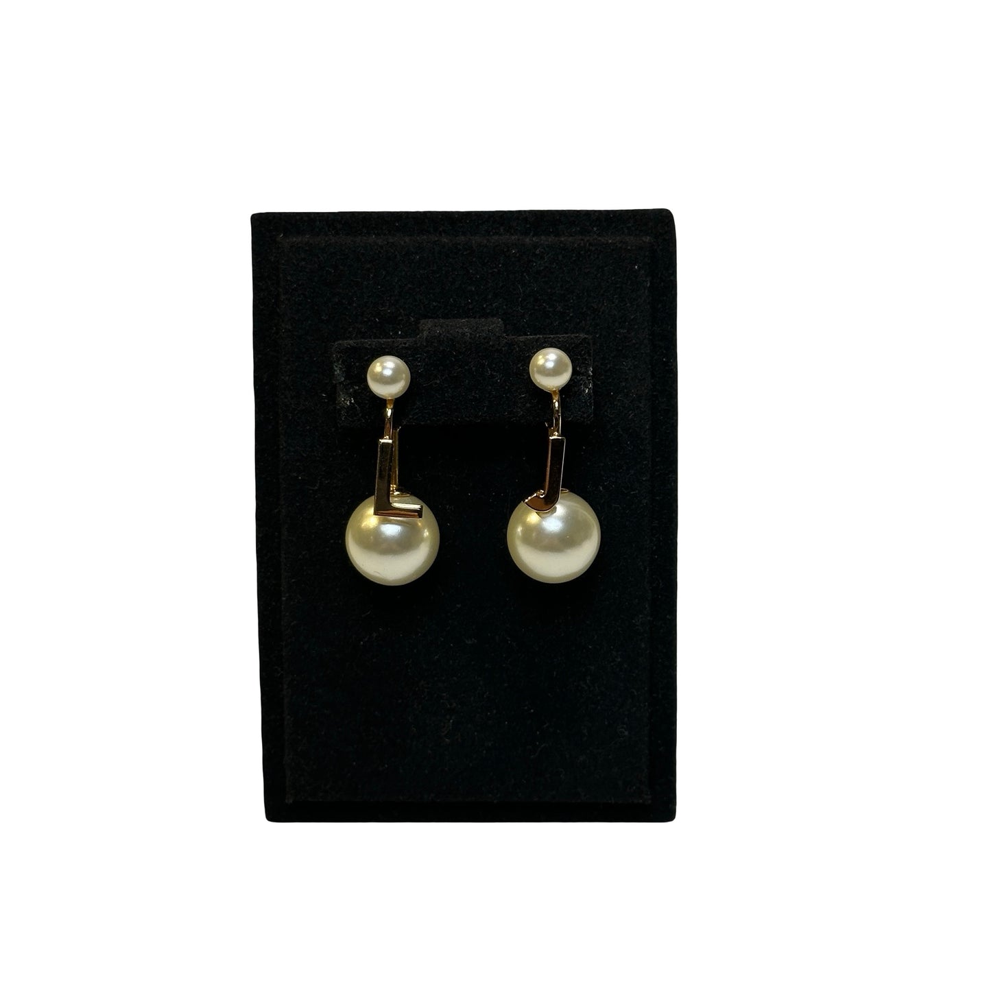 DIOR Resin Pearl Tribales Earrings Gold White
