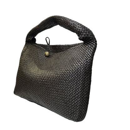 Used BOTTEGA VENETA Intrecciato Woven Tote Handbag Brown