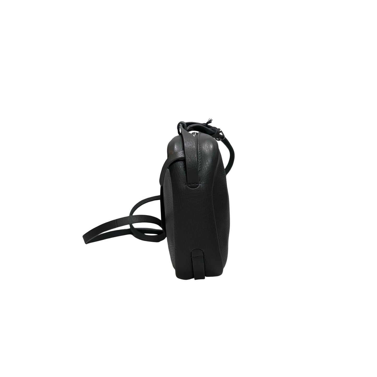 Used BALENCIAGA Calfskin Leather Crossbody Cross Body Bag Black PHW