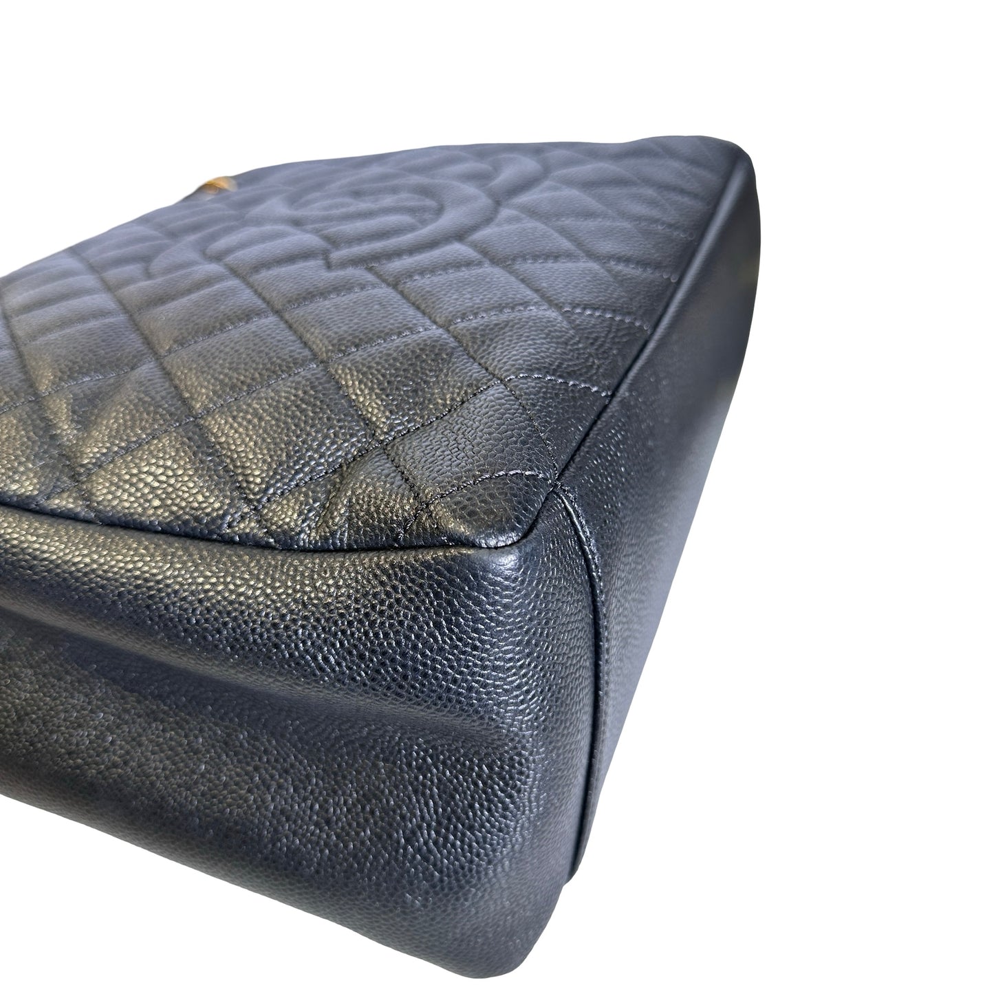 Used Chanel Caviar Leather GST Tote Bag Black GHW