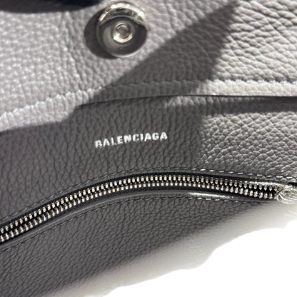Used BALENCIAGA Calfskin Leather Everyday Shoulder Bag Grey PHW