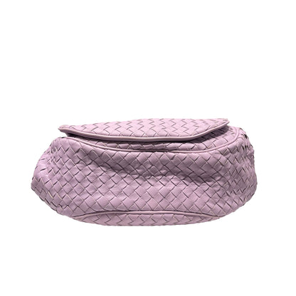 Used Bottega Veneta Lambskin Leather Cross Body Bag Light Purple