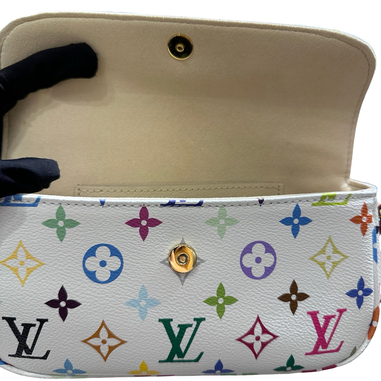 Used LOUIS VUITTON Ivy Clutch White Multicolor GHW