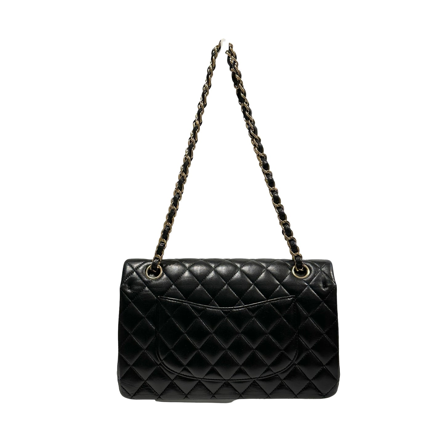 Used Chanel Calfskin Leather CF 25 Shoulder Bag Black GHW