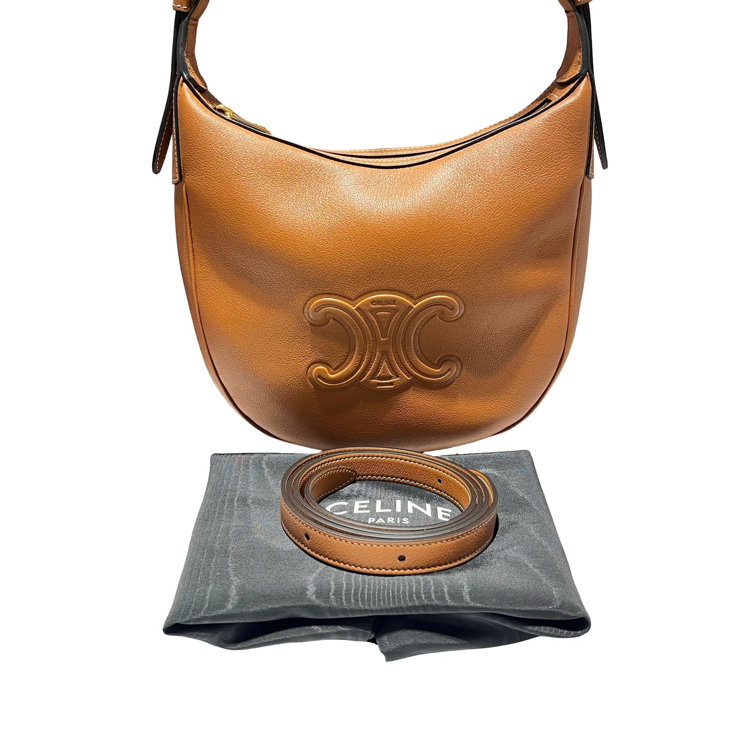 Used CÉLINE Heloise Shoulder Bag Brown GHW