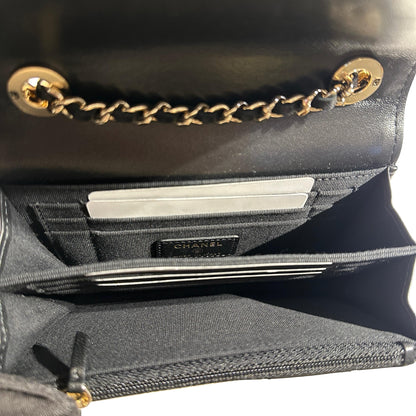 Used CHANEL Quilted Lambskin Trendy CC WOC Wallet on chain Black GHW