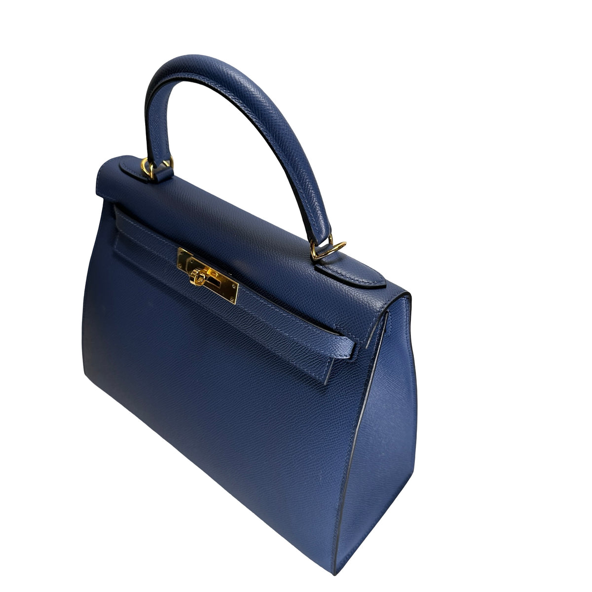 Used HERMES Epsom Kelly 28 with strap Handbag Blue Gold