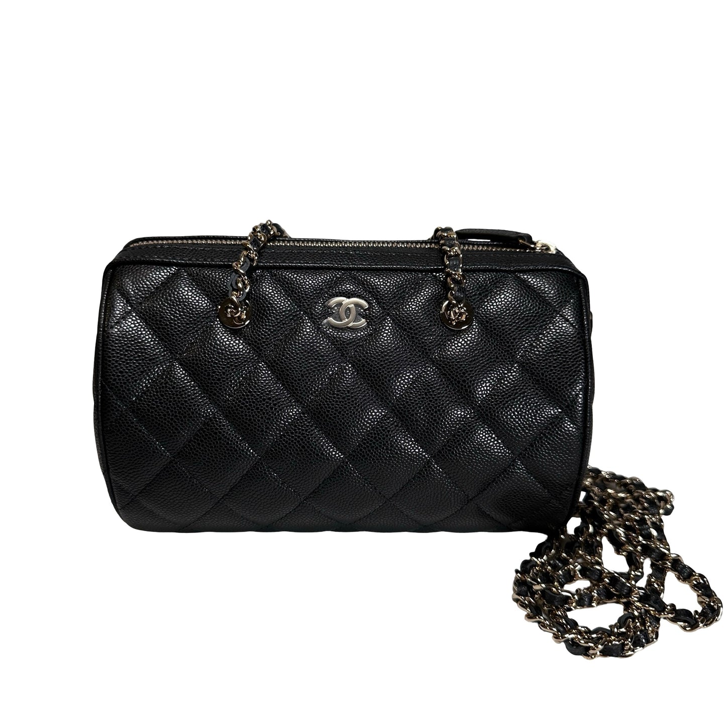Used CHANEL Caviar Quilted Quilted Barrel Bag Barrel Bag Black