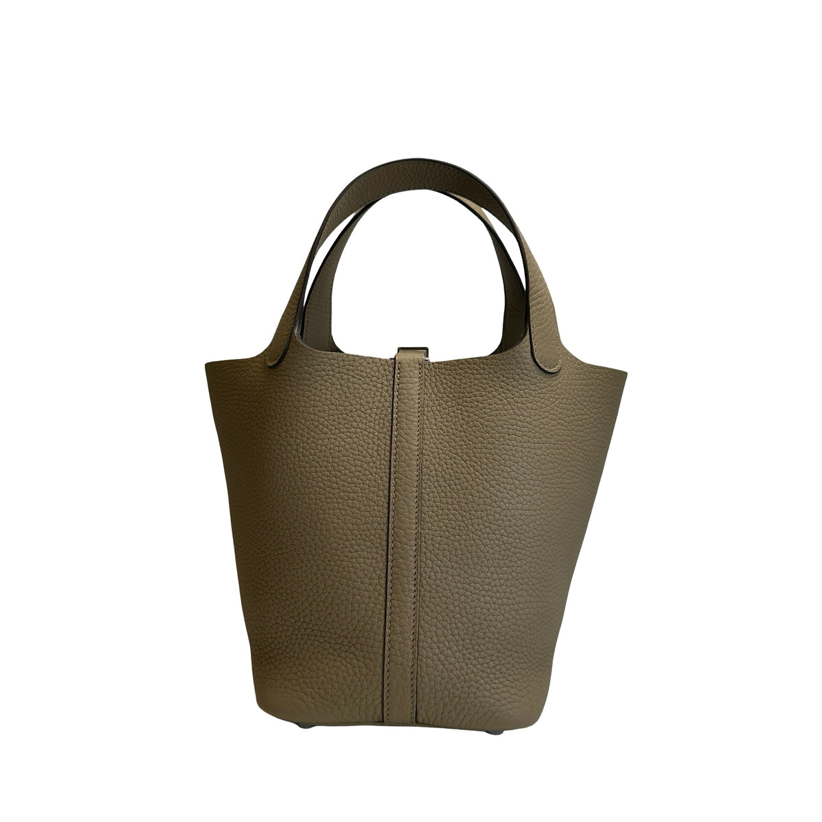 Used HERMES Clemence Picotin 18 Bucket Bag 8Q Beige PHW