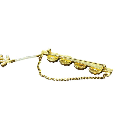 CHANEL VINTAGE COCO BROOCH WITH PEARLS [3001016]