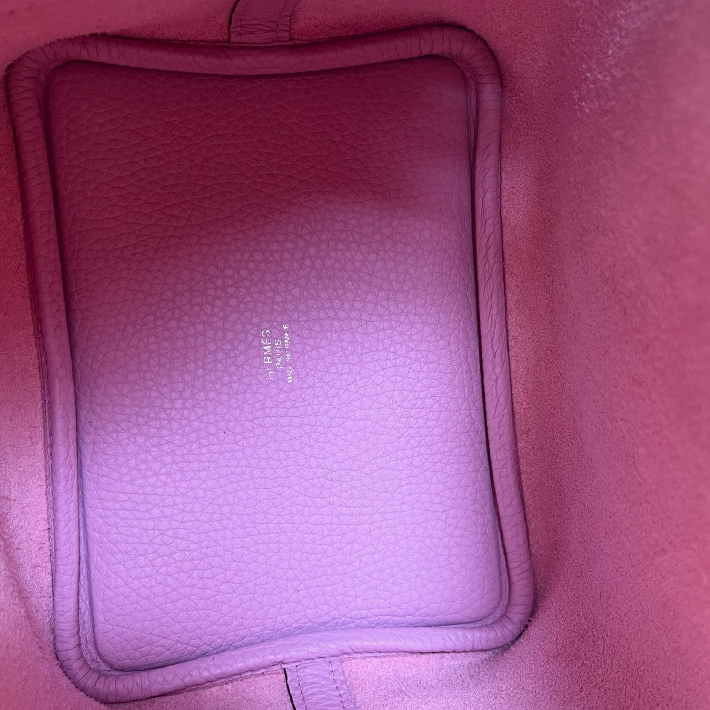 Used HERMES Leather Picotin Bucket Bag Pink