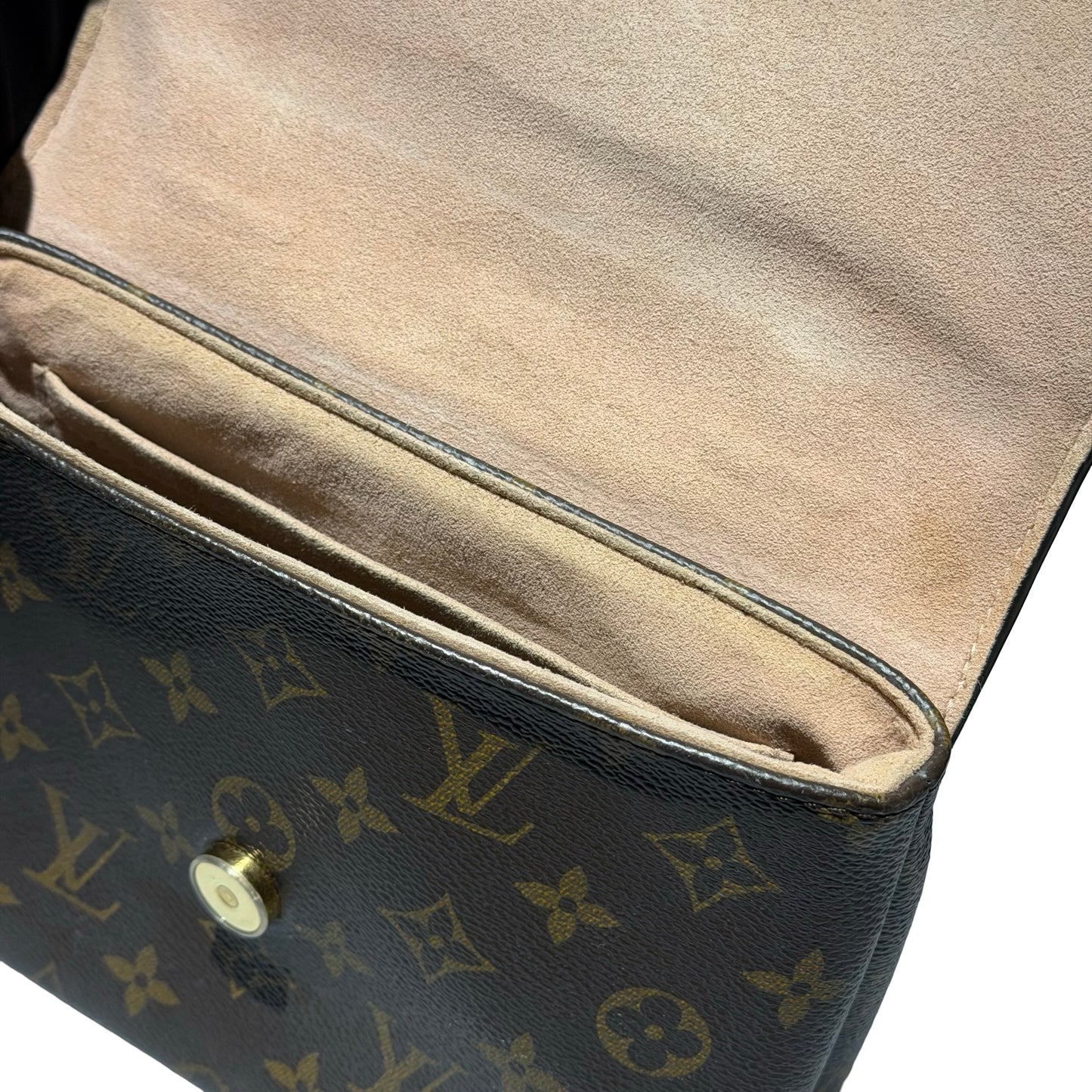 Used LOUIS VUITTON Canvas LOCKY BB Cross Body Bag Brown Pink GHW