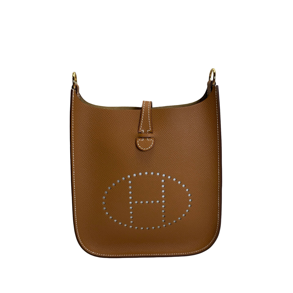 Brand New HERMES Clemence Evelyne Crossbody Bag Gold