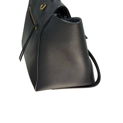 Used CÉLINE Calfskin Leather Belt Cross Body Bag Black GHW