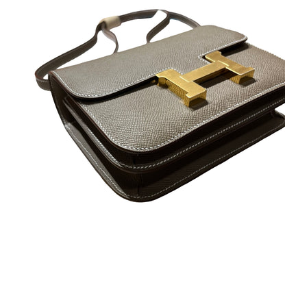 Brand New HERMES Epsom Constance Shoulder Bag Etoupe