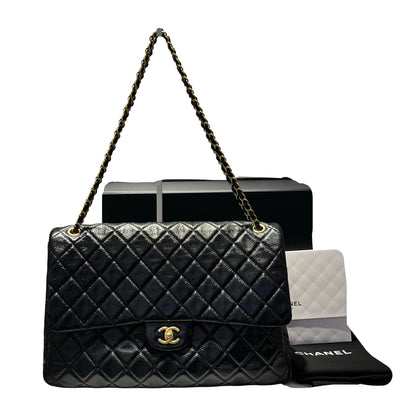 Used CHANEL Flap Shoulder Bag Black GHW