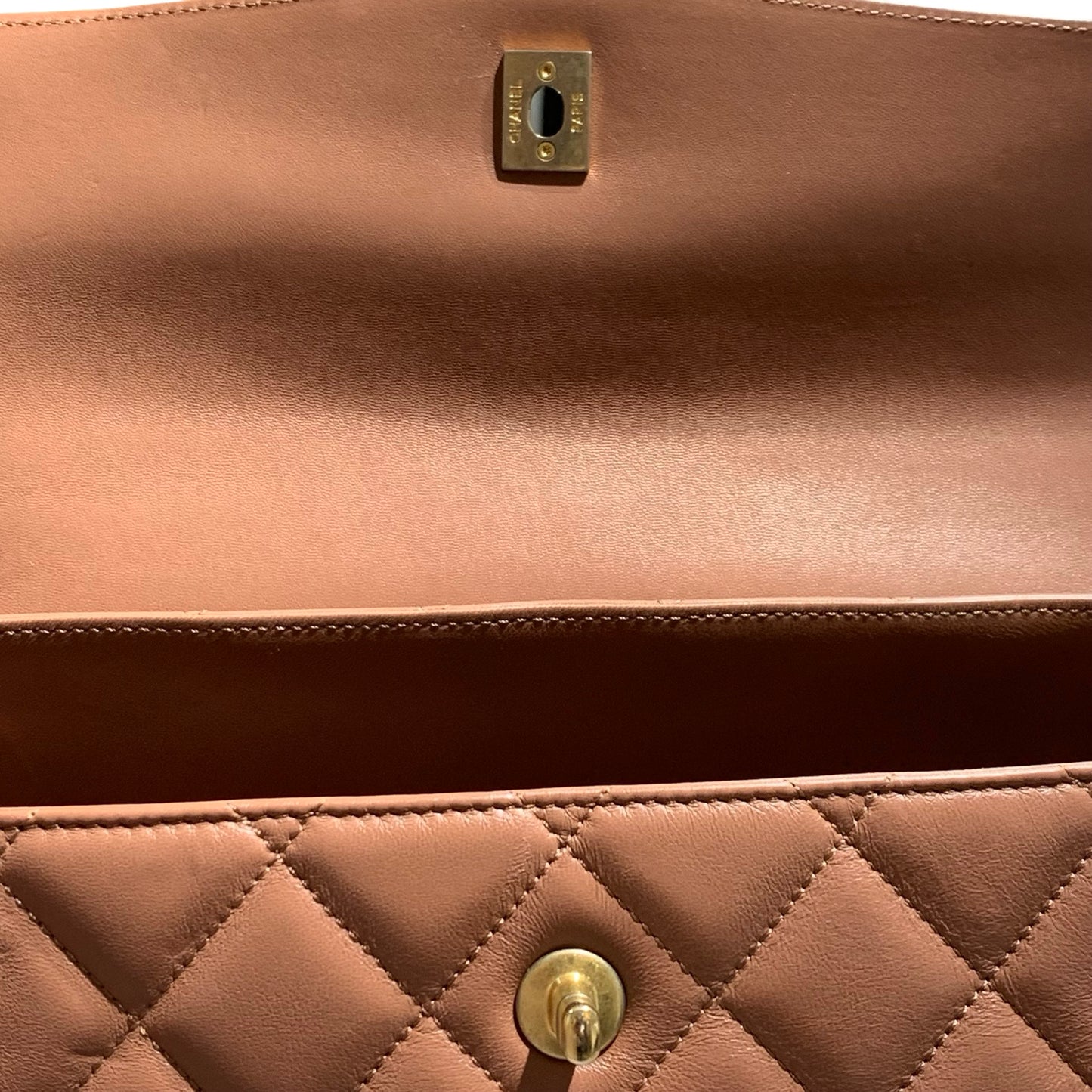 CHANEL MISIA CAMERA FLAP BROWN LAMBSKIN GHW CHAIN SHOULDER BAG [A04211]