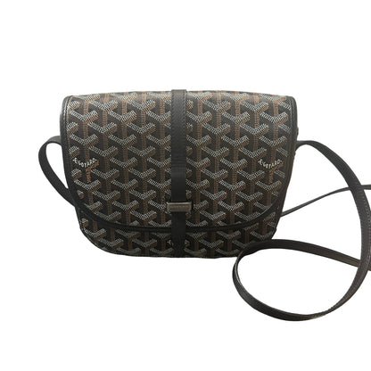 Used GOYARD Canvas SAC BELVEDERE Cross Body Bag Brown Black