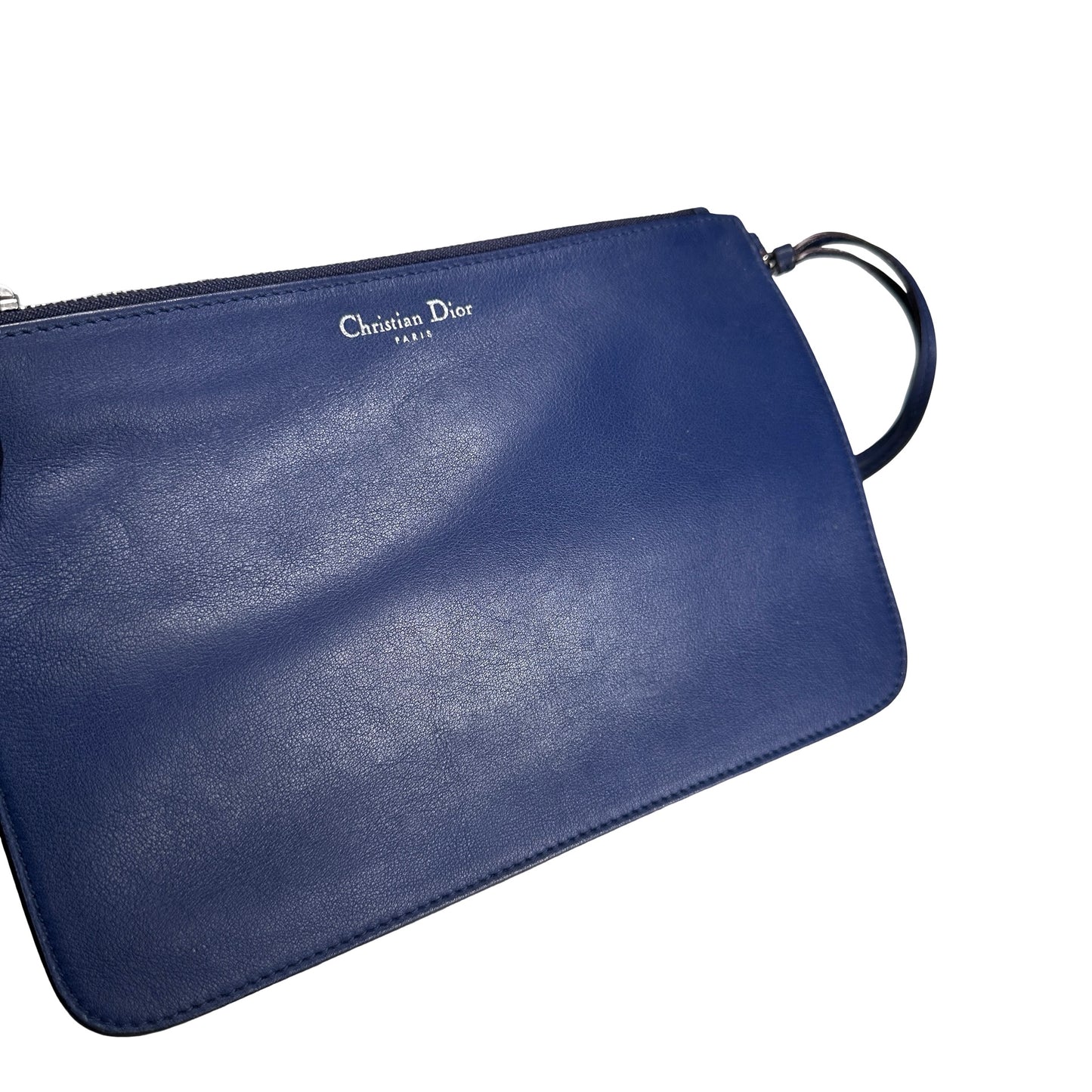Used DIOR Leather Diorissimo Tote Bag Blue