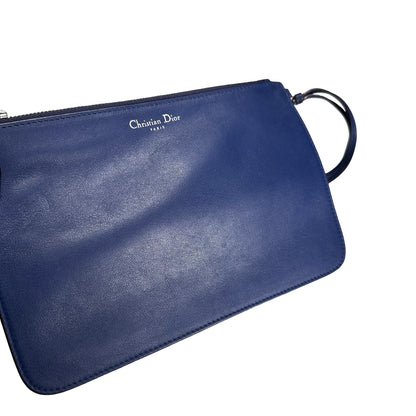 Used DIOR Leather Diorissimo Tote Bag Blue